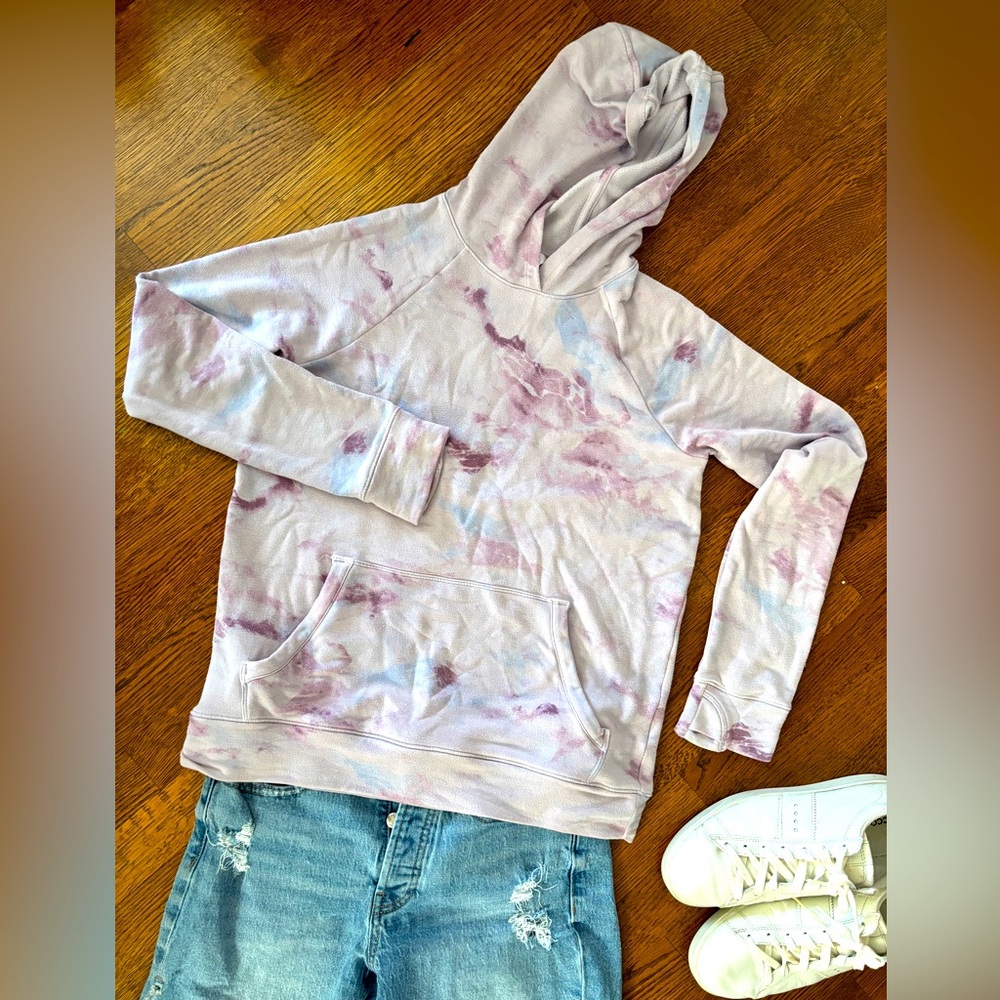 Athleta Girl pink/purple tie-dye hoodie GUC size xxl/16, pockets, thumbholes